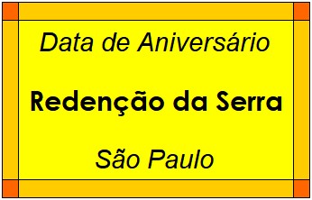 Data de Aniversário da Cidade Redenção da Serra