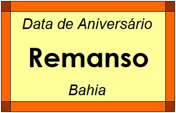 Data de Aniversário da Cidade Remanso