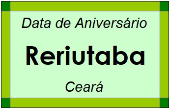 Data de Aniversário da Cidade Reriutaba