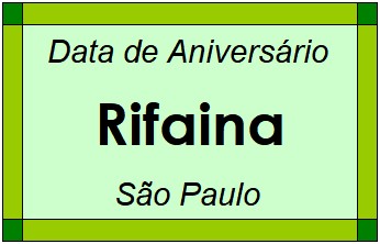 Data de Aniversário da Cidade Rifaina