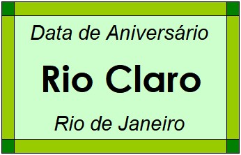 Data de Aniversário da Cidade Rio Claro