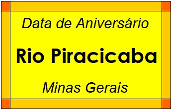 Data de Aniversário da Cidade Rio Piracicaba