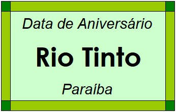 Data de Aniversário da Cidade Rio Tinto