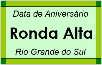 Data de Aniversário da Cidade Ronda Alta