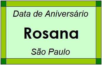 Data de Aniversário da Cidade Rosana