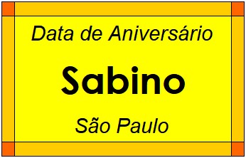 Data de Aniversário da Cidade Sabino