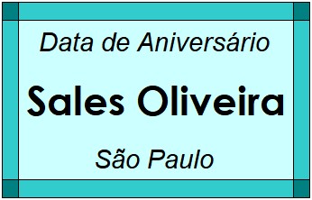 Data de Aniversário da Cidade Sales Oliveira