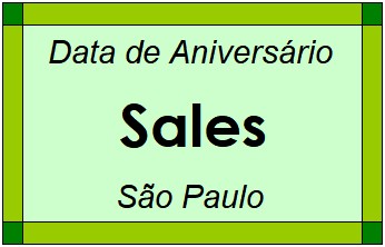 Data de Aniversário da Cidade Sales