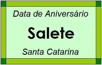 Data de Aniversário da Cidade Salete