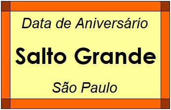 Data de Aniversário da Cidade Salto Grande