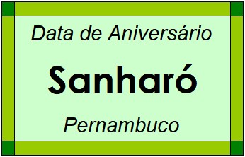 Data de Aniversário da Cidade Sanharó