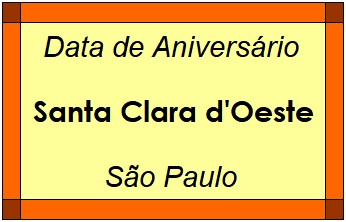 Data de Aniversário da Cidade Santa Clara d'Oeste