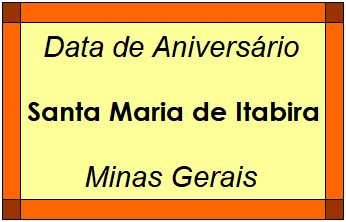 Data de Aniversário da Cidade Santa Maria de Itabira