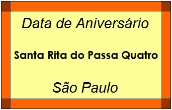 Data de Aniversário da Cidade Santa Rita do Passa Quatro