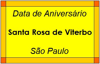 Data de Aniversário da Cidade Santa Rosa de Viterbo