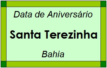 Data de Aniversário da Cidade Santa Terezinha