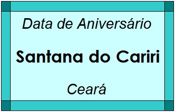 Data de Aniversário da Cidade Santana do Cariri