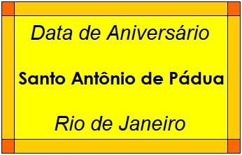 Data de Aniversário da Cidade Santo Antônio de Pádua