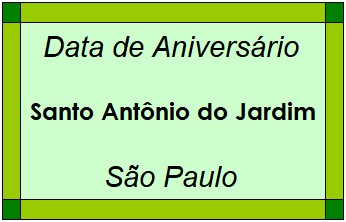 Data de Aniversário da Cidade Santo Antônio do Jardim