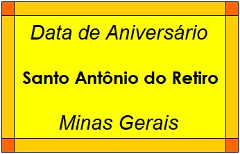 Data de Aniversário da Cidade Santo Antônio do Retiro