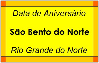 Data de Aniversário da Cidade São Bento do Norte