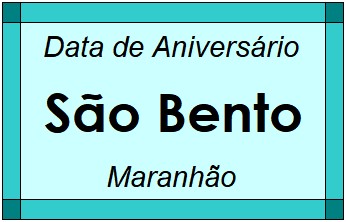 Data de Aniversário da Cidade São Bento