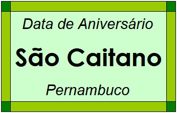 Data de Aniversário da Cidade São Caitano