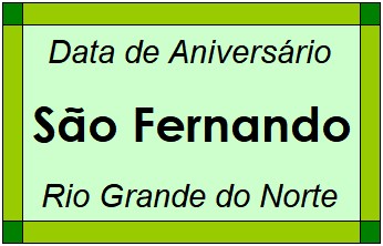 Data de Aniversário da Cidade São Fernando