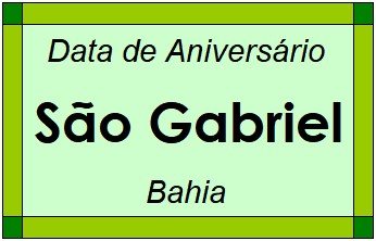 Data de Aniversário da Cidade São Gabriel