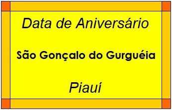 Data de Aniversário da Cidade São Gonçalo do Gurguéia