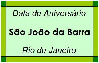 Data de Aniversário da Cidade São João da Barra