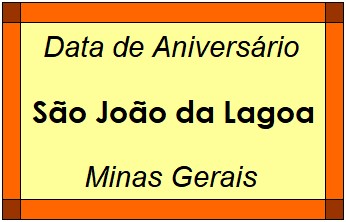 Data de Aniversário da Cidade São João da Lagoa