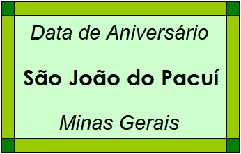 Data de Aniversário da Cidade São João do Pacuí