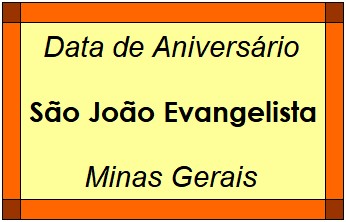 Data de Aniversário da Cidade São João Evangelista