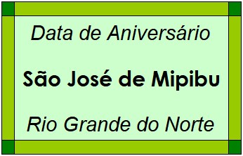 Data de Aniversário da Cidade São José de Mipibu