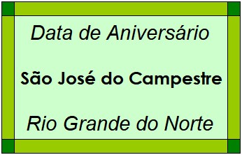 Data de Aniversário da Cidade São José do Campestre