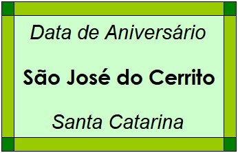 Data de Aniversário da Cidade São José do Cerrito