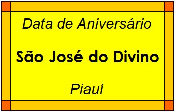 Data de Aniversário da Cidade São José do Divino