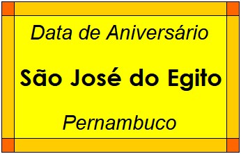 Data de Aniversário da Cidade São José do Egito