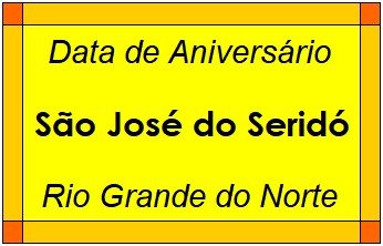 Data de Aniversário da Cidade São José do Seridó