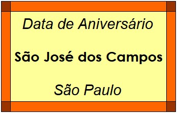 Data de Aniversário da Cidade São José dos Campos