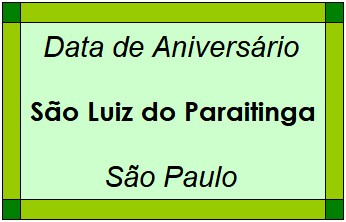 Data de Aniversário da Cidade São Luiz do Paraitinga