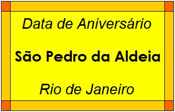 Data de Aniversário da Cidade São Pedro da Aldeia