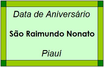 Data de Aniversário da Cidade São Raimundo Nonato