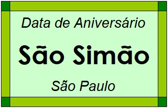 Data de Aniversário da Cidade São Simão