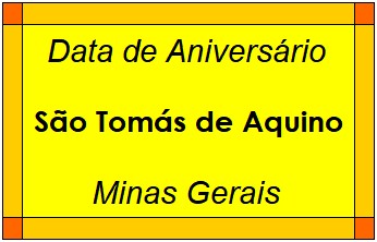 Data de Aniversário da Cidade São Tomás de Aquino