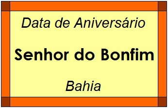 Data de Aniversário da Cidade Senhor do Bonfim