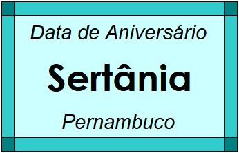 Data de Aniversário da Cidade Sertânia