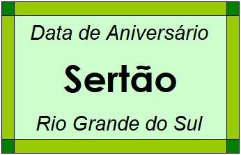 Data de Aniversário da Cidade Sertão