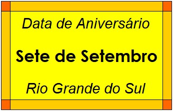 Data de Aniversário da Cidade Sete de Setembro